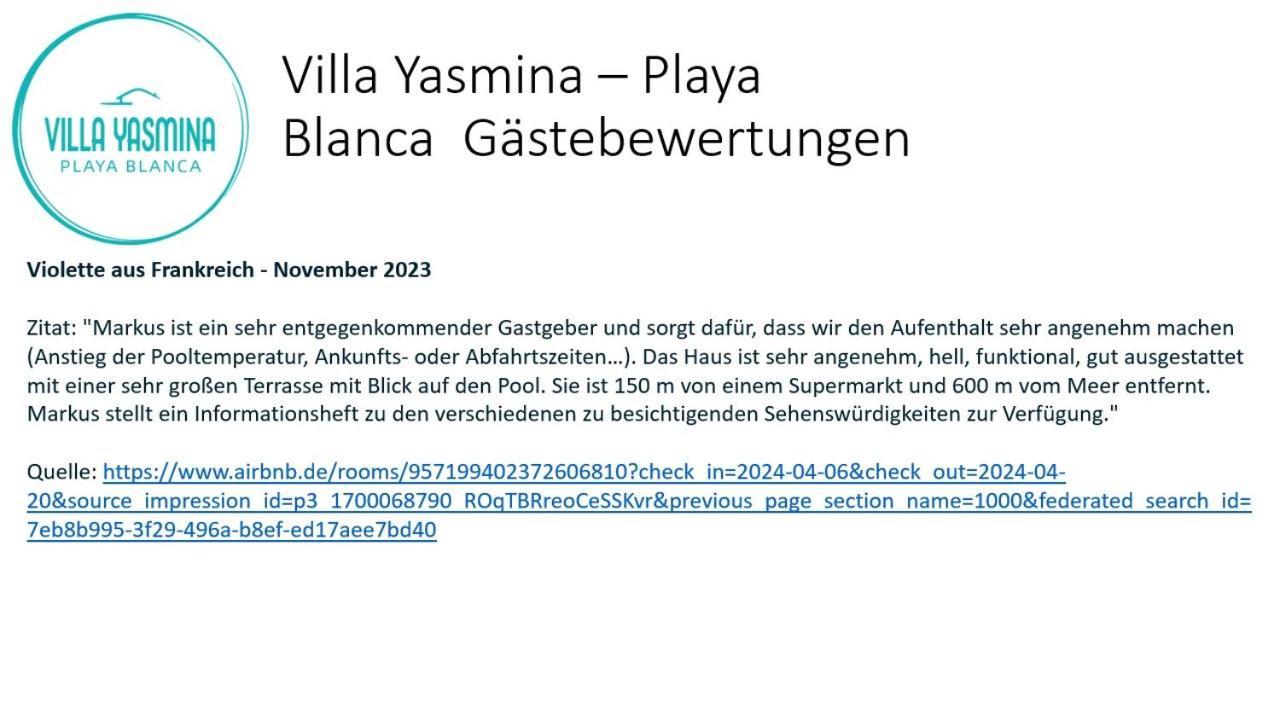 Villa Yasmina Playa Blanca Dış mekan fotoğraf